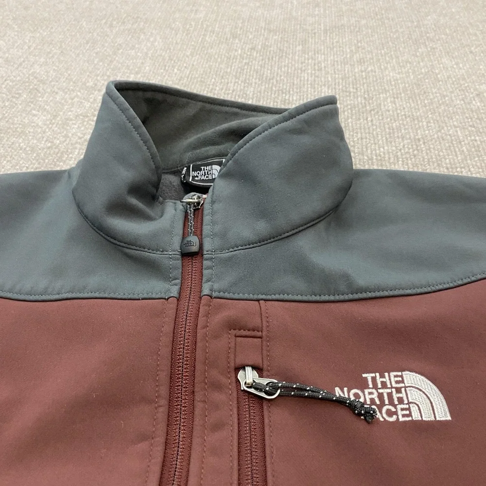 The North Face TNF Apex Jacket Mens Medium Brown Softshell Full Zip Hiking